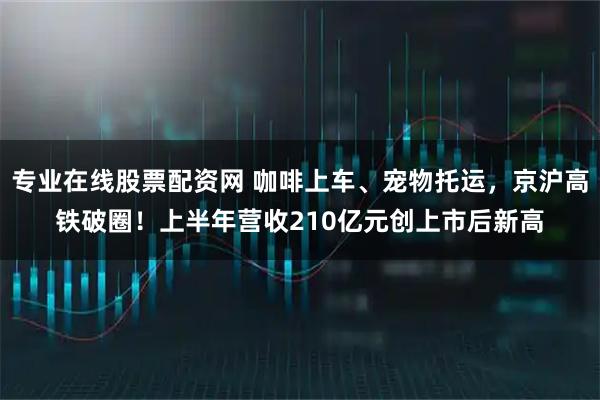专业在线股票配资网 咖啡上车、宠物托运，京沪高铁破圈！上半年营收210亿元创上市后新高